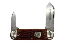 Winchester 2-Blade Knife: #W18 29110 BH. Burnt Orange Bone. Buffalo Head Series picture