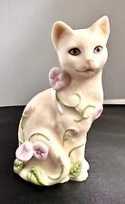 Lenox “The Garden Cat”  2002 New-in-Box w/COA CAT Flowers Crackle GLAZED picture
