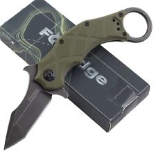Fox Edge Emerson Wave System Ball Bearing Claw Karambit Folding Knife Green G10 picture