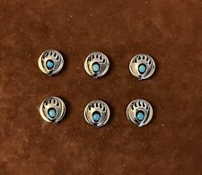 Vintage Sterling Silver And Turquoise Button Covers picture