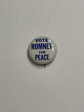 1960s Vote George Romney For Peace 1 1/4” Cello Campaign Button picture