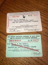 Lot 2 Central Railroad Of New Jersey Tickets Passes 1945-46 1966-67-68-69-70 DSM picture