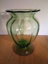 Rare 7.25 Green Glass Vase On Round Base Replacements picture