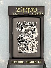 Vintage 1996 Ed Roth Rat Fink Mooneyes Mr Gasser Gray Matte Zippo Lighter NEW picture