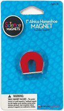 Alnico Horseshoe Magnet (One 1 Inch High Red Small Magnet) and One Keeper. Item  picture