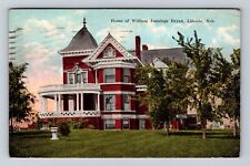 Lincoln NE-Nebraska, Home of William Jennings Bryan, Vintage c1922 Postcard picture