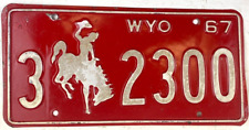Wyoming 1967 License Plate Vintage Auto Sheridan Co Garage Collector Wall Decor picture