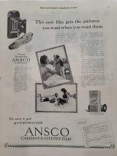 1924 Ansco Cameras & Speedex Film S. E. Post Print Ad Beach Puppy Binghamton picture