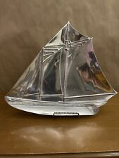 Vintage Mariposa Cast Aluminum J Boat Sailboat Platter Nautical 14.75