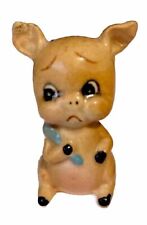 Vtg JOSEF ORIGINALS One Sad Little Piggy Going To Market Mini Ceramic Figurine picture