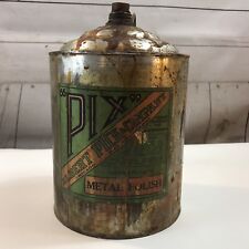 Rare Antique Metal Polish PIX Albert Pick & Company Gallon Advertising Canco picture