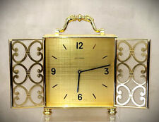 Elegant '60s Bucherer Imhof Swiss Gilt-Brass Mantel Shelf Clock 8-day, 15-jewel picture