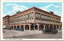 Vintage 1930s PHOENIX, Arizona Postcard HOTEL LUHRS Street View Curteich UNUSED picture