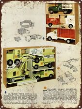 1958 Tonka Toy Farm Set Hi-Way  Dump Truck Construction Metal Sign 9x12