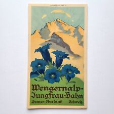 1940s Wengernalp Jungfrau Bahn Panoramic Brochure Switzerland Alps Railway Wegen picture