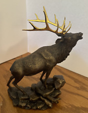 Franklin Mint Golden Challenger Bronze Elk Large, Heavy Statue @B picture