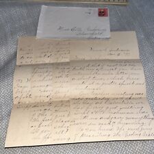 Antique 1897 Newark Indiana Letter Mentions IU & DePaul University Football Game picture