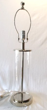 Ralph Lauren Chrome Payton Glass Tube Cylinder Designer Table Lamp picture
