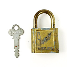 Vintage Slaymaker Rustless Padlock Two-Tone Lock with Original Key - USA Made picture