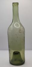 Nice Early Light Olive Green Utility Or Wine Bottle Pontiled Kick Up Base picture