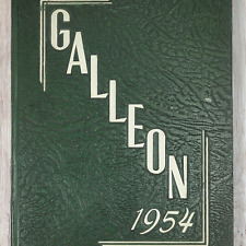1954 Paris Texas Junior College Galleon Yearbook Autographed Leather Bound Retro picture