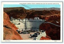1936 Aerial View Overlooking Lookout Point Boulder Dam Completion Utah Postcard picture