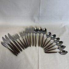 Vtg MCM Mode Danish Japan and UK Stainless Utensils 1/2 Wood Handle 20 Pcs-Lot A picture