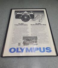 Vintage Olympus OM-1 print Ad 1978 advertising photography camera Framed 8.5x11  picture