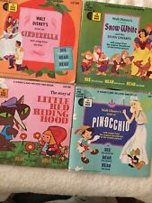Vintage Lot of 4 Disneyland Classics Read Along Record Sets 1970s picture