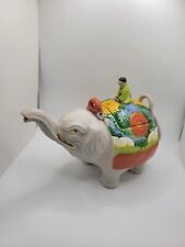 Antique Banko Japanese Teapot 1927 Buddha Riding Happy Elephant Lucky Charm picture