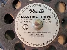 Vintage Presto Cast Iron Electric Trivet Hotplate TRV-10 2-prong - Tested/Works picture