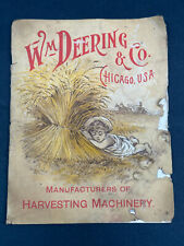 RARE 1888 Wm Deering Chicago Fair Advertising Pamphlet book catalog L@@K tractor picture