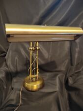 Beautiful Unique VTG API Brass Bankers Piano Clef Note Desk Table Lamp Light picture