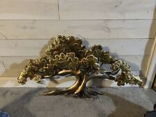MCM Large 39” C. Jere Brutalist Style Brass Copper Tree Wall Art Sculpture picture