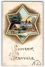Granville North Dakota Postcard Souvenir Embossed Star House Scene 1914 Antique picture