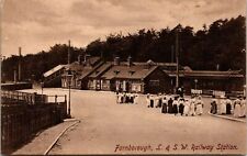 VINTAGE POSTCARD FARNBOROUGH LONDON & SOUTH WESTERN RAILWAY STATION c. 1910-1915 picture