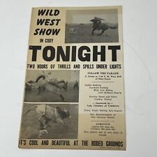 1940's 1950's Wild West Show Cody WY Rodeo Advertising Flyer Sign Small Poster picture
