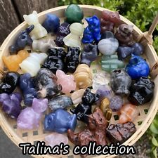 50pc Natural mixed material skull hand-carving quartz crystal gift wholesale picture