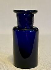 Early Deep Indigo Blue Blown Glass Medicine Bottle - Applied Lip - No Stopper picture