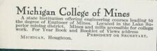 1914 Michigan College of Mines Houghton MI Engineering Courses Print Ad CO6 picture
