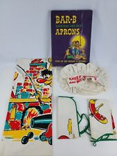 Vintage New Chef's Apron, Hat, & Bibs 4 pc. Set Funny Cartoon Graphic California picture