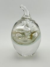Art Glass Pear Paperweight Signed AMF- W ‘89,  Bubbles, Gold Sparkle, BEAUTIFUL picture