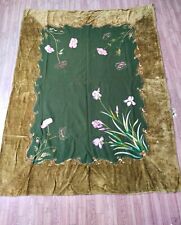 Antique beautiful french embroidery needlework floral panel item 223 picture