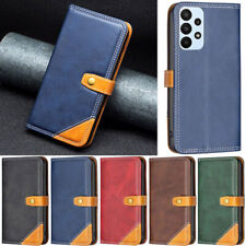 Splice Leather Card Wallet Phone Case For Samsung A23 A33 A53 S22 S21 S20 picture
