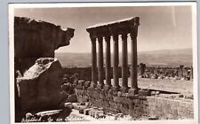 ANCIENT RUINS TEMPLE JUPITER baalbek lebanon real photo postcard rppc columns picture