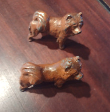 Pair of Vintage Hubley ? Wilton ? cast iron Metal Dog Figure Figurines Chow picture