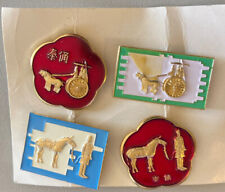 Vintage 1970's Enamel Chinese Tourist Badges (Set of 4) picture
