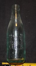 B&H Embossed Green Glass Soda Bottle picture