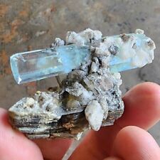 + Fine Stunning Quality Aquamarine Gem Crystal From Shigar Pakistan Fluorescent  picture