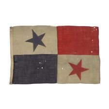 Antique Wool Handmade Panama Flag Cloth Old Textile Art Distressed Vintage picture